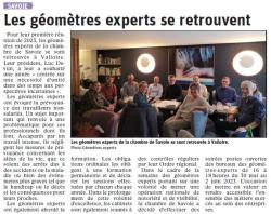 Le Dauphiné Libéré - UNGE 73 - Les géomètres-experts se retrouvent