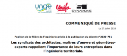 L'UNGE, l'UNSFA et le SYNAMOME rappellent l'importance de leurs entreprises dans le maillage économique territorial