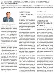 L'Essor Isère - LES GÉOMÈTRES-EXPERTS S'ADAPTENT AU COVID ET AUX NOUVELLES RÉALITÉS D'URBANISME