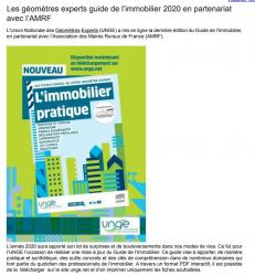 Journal de l'Agence - Les géomètres-experts sortent le guide de l’immobilier 2020 en partenariat avec l’AMRF