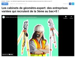 MCE - Les cabinets de géomètre-expert : des entreprises variées qui recrutent de la 3ème au bac+5 !